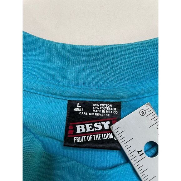 VINTAGE Ludlam Elementary T-shirt Men Large Dolphin Graphic 90s Single Stitch - Picture 8 of 8